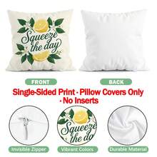 Bộ 4 vỏ gối trang trí in một mặt chủ đề chanh và màu đào, chất liệu nhung 100% polyester, thích hợp trang trí phòng khách, sofa và phòng ngủ, không kèm ruột gối, kích thước 40x40cm/45x45cm/50x50cm. - Nhiều màu 01 - Xem 3