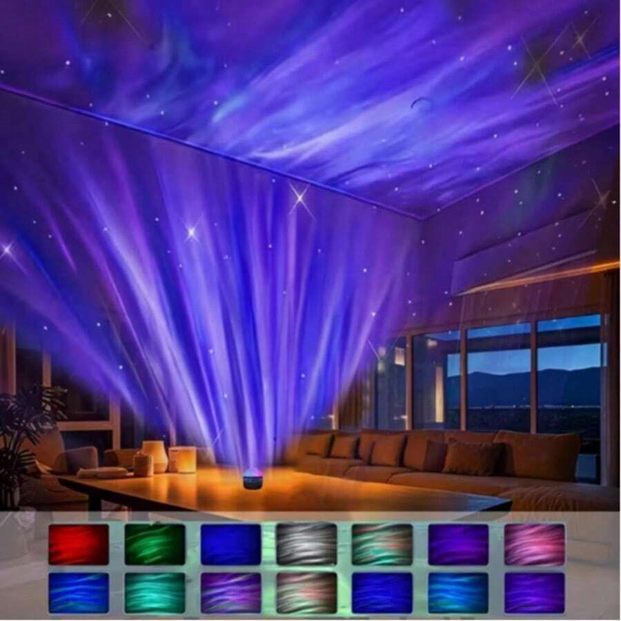 1pc Northern Lights Projection LED Lamp, USB Powered, Remote Control To Adjust Color Changing (Remote Control Batteries Not Included), Create Dreamy Atmosphere In 1 Second, Dynamic Northern Lights Effect, Suitable For Bedroom, Living Room, Office, Holiday Party, Birthday Gathering