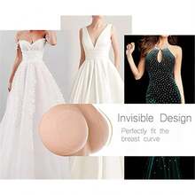 Invisible Lifting Upright Breathable Comfortable Nipples, Adhesive Silicone Nipple Pasties, Seamless Cake Cover (Champagne,10cm/3.74in) - Champagne - 查看 4