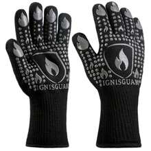 BBQ And Grill Gloves Oven Gloves 1472°F Silicone Oven Mitts Heat Resistant Grilling Gloves Fireproof Non-Slip For Barbecue Cooking Baking Smoking 1-Pair Gray L - Gray - View 8