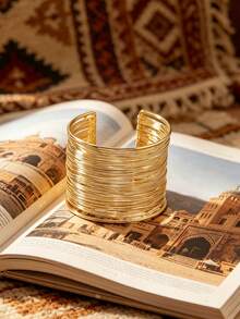 European And American Classic Fashion High-End Luxury Women's Alloy Wire-Wound Wire Fashion High-End Gold Bracelet - Gold - View 5