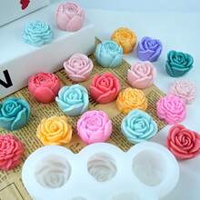1 khuôn làm nến và sáp hình hoa 5 trong 1 tự làm, bao gồm hoa hồng, hoa mẫu đơn và các hình dạng khác, thích hợp cho xà phòng, đất sét nhựa, thạch cao và các dự án thủ công khác. - 5 bông hoa - Xem 5
