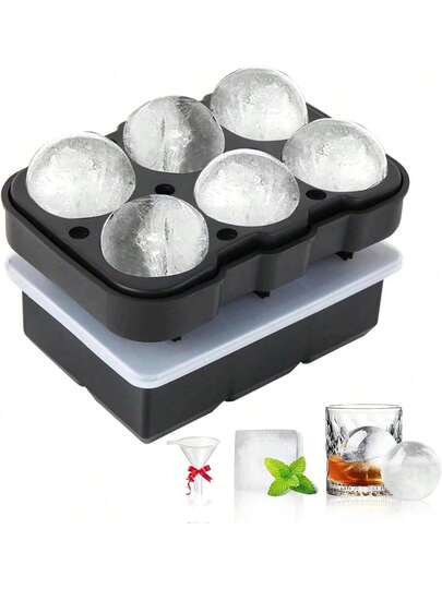 1 Bộ khay silicon 6/4 ngăn - Máy làm đá tự chế cho rượu whisky, cocktail, nhà bếp và quầy bar - Hình dạng chủ đề ngày lễ cho Giáng sinh, Halloween, Lễ Phục sinh, Ngày Valentine - Khuôn phù hợp cho trà, cà phê, đồ dùng học tập