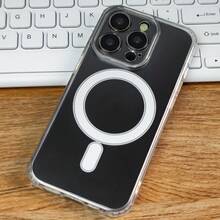Funda para Teléfono - Fundas Protectoras Transparentes con Diseño Magnético de Lujo para iPhone 12 hasta 17 Pro Max, con Protección para la Cámara - Estilo 1 (1 pieza) - Ver 10