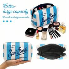Hweilai SaintBarth – Pochette Da Donna, Trousse, Beauty Case, Impermeabile, Fantasia A Righe. - Màu xanh lam - Xem 5