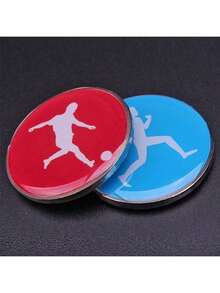 1pc Football Sideline Marker, Referee Coin With Red And Blue Sides, Football Match Auxiliary Tool - Multicolor - View 2