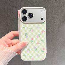 Funda para Teléfono - Una elegante y única funda de TPU con flores pastel y cintas sobre un fondo a cuadros, compatible con iPhone 17/17 Pro Max/17 Air/16 Pro Max/16 E/15/14 Plus/13 Pro/12/11 Pro Max, que ofrece durabilidad y una estética moderna. - color - Ver 2