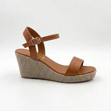Women's Wedge Sandal Low Heel With Buckle Summer – Comfort And Style - 駝色 - 查看 3