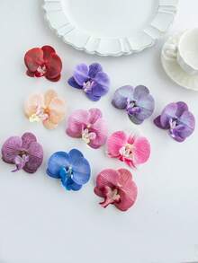 10pcs/30pcs/Set Artificial Silk Butterfly Orchid Flowers, Bridal Bouquet, Valentine's Day Fake Plants, Wedding Decor, DIY Wreath Materials, Bridal Accessories, Wedding Car Decor, Arch Decor, Home, Restaurant, Bedroom, Vase Decor, Birthday Party Supplies, New Year Gift, Graduation Season - Multicolor - View 4