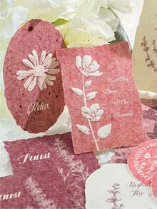 1 Box 30pcs Embossed Sticker Notes, Vintage Creative Aesthetic Sticker Decals, DIY Decoration Collage Craft Material, Holiday Gift, Personalized Scrapbooking School Supplies - Gaya 6 - View 8