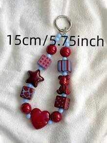 Mặt dây chuyền hình trái tim gấu màu đỏ rượu vang phong cách Ins | Mặt dây chuyền túi máy ảnh, mặt dây chuyền móc khóa, đồ trang trí cao cấp, làm từ TPU - Nhiều màu - Xem 5