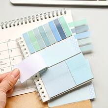 4pcs/Set Gradient Spiral Notebooks, Each Set Includes 20 Sticky Notes, Writable & Sticky PET Index Tabs, Classification Label Stickers, Efficient Office Supplies - Multicolor - View 6