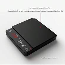 迷你电子咖啡秤，专为意式浓缩咖啡和手冲咖啡设计，带计时器和可充电电池，适用于冲泡咖啡。 - 黑色 - 查看 7