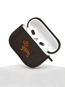Ốp tai nghe họa tiết chó Dachshund hoạt hình, chất liệu mờ, hình chó Dachshund nâu vẽ tay, phù hợp với tất cả các dòng 3/4/Pro/Pro2/Pro3. Món quà sinh nhật tuyệt vời cho bạn trai/bạn gái/bạn bè. Thiết kế nắp trên và dưới có thể tháo rời, đóng mở dễ dàng, không ảnh hưởng đến quá trình sạc. - màu đen - Xem 6
