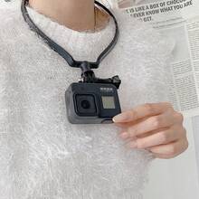 Giá đỡ điện thoại đeo cổ, chuyển đổi nhanh chóng giữa chế độ ngang và dọc, phù hợp cho người dùng có tư thế khom lưng, tương thích với camera hành trình. - màu đen - Xem 7