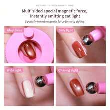 Magnetic Cat Eye Nail Art Tool - Portable Nail Polish Magnet Wand With Roller For Stunning Cat Eye Effects, Easy To Use For Salon & Home Manicure - Multicolor - View 5