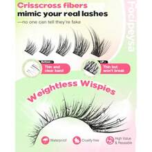 Wipy Lah Cluter Piky Eyelah Cluter 10-18mm Eyelah Extenion Fox Eye Eyelah Right Left Indidual Lahe Cat Eye Lahe Thin Oft Lah Extenion Of Lah Cluter - 黑色 - 查看 5