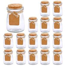 16/32/48pcs-4Oz Glass Favor Jars With Cork Lids, Pudding Containers With Lids, Mason Jar Wedding Favors Honey Pot With Label Tags And String - 16件 - 查看 1