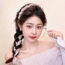 1pc Ins Style Early Spring/Summer Wide-Banded Small Floral Headband With Ribbon, High Crown Shaper, Non-Slip Hair Tie, Retro Countryside Romantic Sweet Elegant Daily Wear Accessory, Minimalist Fashion Hair Decor For Women,Holiday,Travel Hair Band Diadema Hair Hoop,Festival,Party - Multicolor - View 2