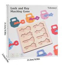 Wooden Colored Lock And Key Matching Puzzle, Color Sorting Matching And Fine Motor Skills Training Game, Simple Jigsaw Puzzle Gift - Lock and Key Puzzle - View 4