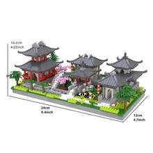3-In-1 Ancient Style 3D Puzzle Building Blocks, Suzhou Garden/Summer Palace/Yellow Crane Tower Model, High Difficulty Assembly Blocks, Desktop Decor And Holiday Gift - Multicolor - View 3