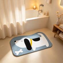 1pc Cute Dog Bedside Rug, Living Room Sofa Mat, Bedroom Faux Wool Rectangular Carpet, Dirt-Resistant Thickened, Girly Rug, Kitchen Rug, Bathroom Rug, Game Room Rug, Study Room Rug - Blue Dog - View 6