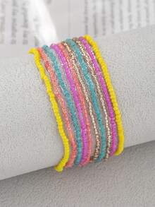 10 piezas Pulseras con cuentas de estilo bohemio y coloridas - Multicolor 5 - Ver 2