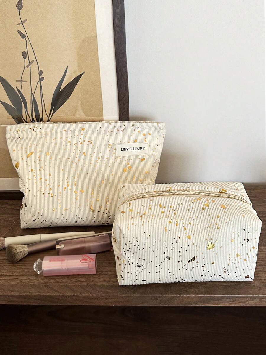 MEYOU FAIRY AGG, Solid Color Corduroy, Small Fresh Size Makeup Bag For Women, Inner Bag, Portable Travel Wash Bag, Handbag, Versatile Skincare Storage Bag, Student Pencil Case, Women's Sanitary Napkin Storage Bag, Gift For Mom And Girlfriend