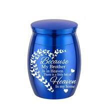 1 Piece Small Urns For Human Pet Ashes Aluminum Alloy Mini Keepsake Urn Butterflies Small Cremation Urns For Ashes Memorial Ashes Keepsake-Because My Dad Is In Heaven… - Multicolor - View 17