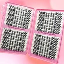 LIMEIKAI 320簇浓密九尾狐睫毛，逼真兔毛睫毛，可重复使用 - 查看 7