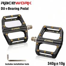 RACEWORK 自行车脚踏，超轻密封轴承脚踏，防滑铝合金山地/公路自行车脚踏，约 340 克 - 黑色 - 查看 2