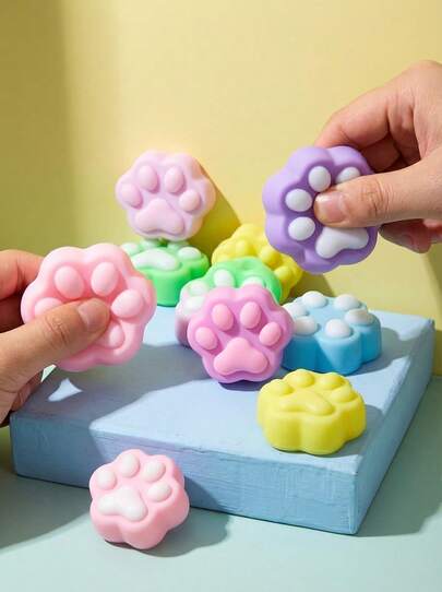 MINKOJA 2/5/10/15/20/30/40/50/60pcs Squeeze Toys, Stress Relief, Handmade Taba Mini Cat Paw Silicone Squeeze Toys, Mini Cat Paw Mini Claw Fingertip Toys, Anxiety Relief And Relaxation, Cute Kawaii Flat Toys, Birthday Gifts, Gift Box Fillers, Party Favors