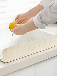 1pc Silicone Sink Splash Guard - Kitchen Sink Splash Guard, Suction Cup Sink Splash Guard, Suitable For Household Sink, Water-Resistant Mat, Water Protection Cover, Bathroom Storage, Kitchen Sink Splash Screen, Silicone Sink Splash Screen, Sink Splash Screen, Kitchen Sink Splash Screen, Movable Bathroom Silicone Splash Guard, Bathroom Supplies, Kitchen Accessories, Mother's Day Gift - Multicolor 2 - View 2