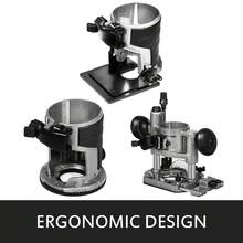 Fresadora compacta de 1,25 HP con base fija, base de inmersión y base inclinable, kit de fresadora para madera de velocidad variable, par máximo de 30 000 RPM para carpintería y fabricación de muebles - base de inmersión y base inclinable - Ver 7