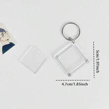 5pcs Blank Photo Frame Keychains, Transparent Acrylic Keychains That Can Insert Photos, Separable Key Chain DIY Keyring, Couples Anniversary Gift - A - View 6