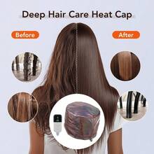 Hailicare 1 pezzo Cuffia vaporizzatrice per capelli, cura profonda dei capelli, 9 temperature e 5 timer, cuffia termica in pelle PU per la cura dei capelli a casa e condizionamento profondo, impermeabile, taglia regolabile, scelta perfetta come regalo per la Festa della Mamma - Visualizzare 2