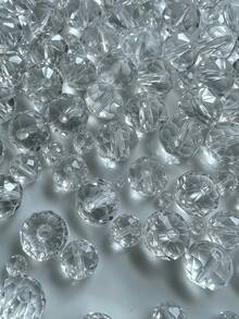 400/300/200/100/50/30颗，2/4/6/8/10/12毫米，透明白色玻璃刻面隔珠散珠，适用于DIY手镯、手链等首饰制作 - 彩色 - 查看 7