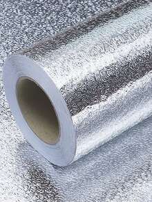 1 Rotolo di pellicola adesiva in alluminio argento per paraschizzi da cucina, impermeabile e resistente al calore, facile da rimuovere, adatta per cassetti e armadi (40 cm di larghezza), carta da parati, decorazione murale, decorazione per la casa, decorazione primaverile, rinnovo della casa, decorazione natalizia, regalo per compleanni e lauree - consistenza a buccia d'arancia - Visualizzare 7