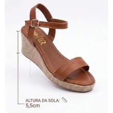 Women's Wedge Sandal Low Heel With Buckle Summer – Comfort And Style - 駝色 - 查看 2