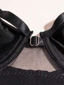 3pcs Women's Sexy Lingerie Set, Includes Bustier, Garter Belt, And Underwire Bra - Black - View 7