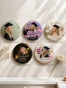 2026 Personalized Graduation Badge, Custom Photo Graduation Badge, Class Of 2026 Badge, Premium Gift, Graduation Party Favor, Graduation Baby Badge - Multicolor - View 3