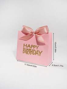 10 piezas Cajas de regalo de cumpleaños con letras doradas y lazo, elegantes cajas de obsequio para dulces, galletas, pequeños regalos, decoraciones de fiesta de cumpleaños, cajas de golosinas en rosa pastel y blanco para fiestas de niñas, baby shower, suministros de celebración, fáciles de ensamblar - 11,5X4,5X10cm - Ver 8