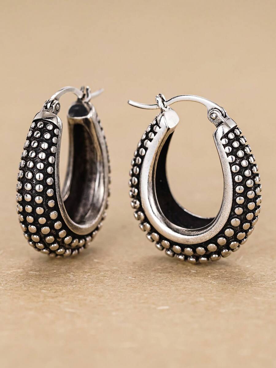 1对优雅圈形耳环，专为女性设计，适合婚礼、订婚、周年纪念派对、情人节礼物 - 1# - 查看 1