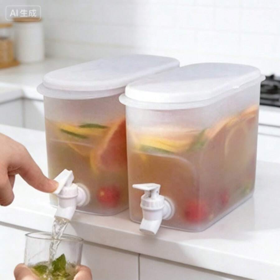 Large Capacity Cold Water Pitcher, Iced Tea Pot, Household Summer Fridge Ice Water Dispenser - Clear - View 1