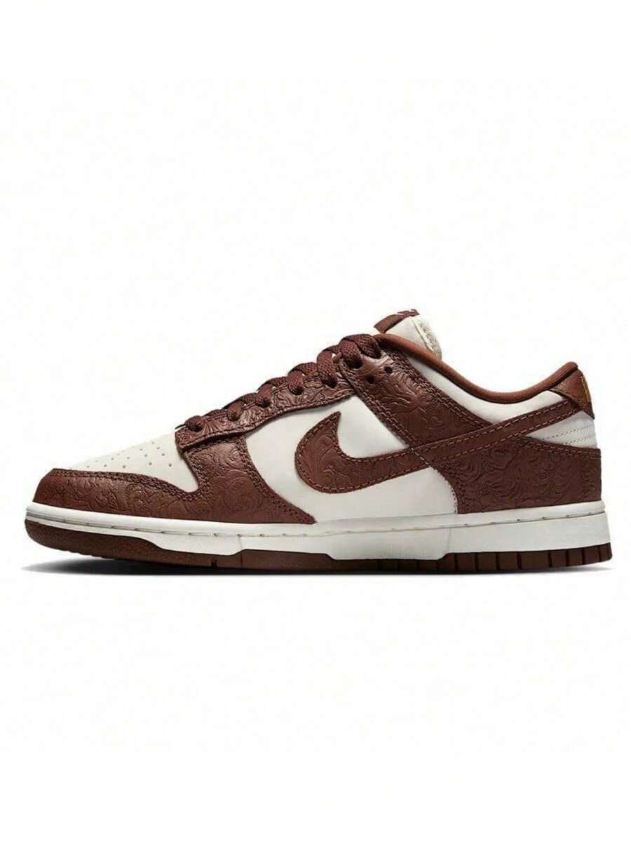 Nike Giày trượt ván phong cách retro dành cho nữ, mẫu giày sneaker cổ thấp DUNK mới năm 2026. - Trắng Nâu - Xem 1