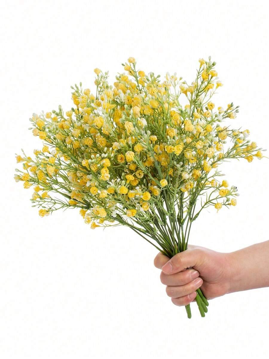 1/3/60pcs Artificial Faux Small Chrysanthemum Bud Bouquet, Faux Flower Bouquet, Suitable For Home, Restaurant, Living Room, Outdoor Garden Decoration, Can Be Used For Wedding, Home Garden And Party Decoration, Artificial Flower, Wedding Bouquet, Bridal Bouquet, Wedding Decoration, Mother's Day Bouquet, Spring Decoration - Yellow - View 1