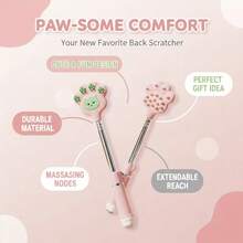Suitable 15 Scenarios, Applicable 365 Days A Year, 1 Piece Of Retractable Back Scratcher | Tickle Device | Massage Stick | Massage Hammer | Itchy-Relief | Massage Tools | Body Massager, Paw Design, Stainless Steel Long Handle, One-Handed Operation, Suitable Both Men And Women, Massage And Relaxation, Daily Relaxation | Holiday | Decorative Item | Props, Office | Home, Halloween | | Gifts - kính thiên văn màu hồng - Xem 4