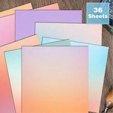 36 Pcs Pastel Gradient Scrapbook Paper | Ombre Solid Craft Sheets For Journaling Perfect For Junk Journal, Cardmaking & Gift Wrapping Backgrounds - Square - View 9