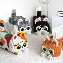 3200片小猫纸巾盒积木模型，适合收藏和纪念，可用于桌面装饰、手工制作、摆设，也可作为冬季、圣诞节、万圣节礼物。完美的节日和生日礼物，创意3D拼图DIY工艺品，适合14岁及以上人群。 - 彩色 - 查看 6
