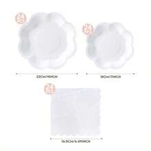 Utensilios desechables de diseño de pétalos octagonales blancos, simples y prácticos de uso múltiple - Blanco - Ver 14